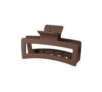 Fermaglio per capelli a forma di squalo, alla moda, oversize, quadrato, satinato, 13 cm, accessorio per capelli, adatto per donne e ragazze, capelli spessi (marrone scuro)