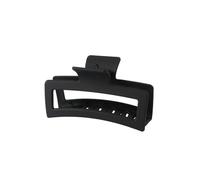 Fermaglio per capelli a forma di squalo, alla moda, oversize, quadrato, satinato, 13 cm, adatto per donne e ragazze, capelli spessi (nero)