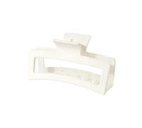 Fermaglio per capelli a forma di squalo, alla moda, oversize, quadrato, satinato, 13 cm, adatto per donne e ragazze, capelli spessi (bianco)