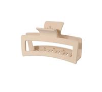 Fermaglio per capelli a forma di squalo, alla moda, oversize, quadrato, satinato, 13 cm, adatto per donne e ragazze, capelli spessi (albicocca)