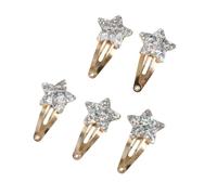 Fermaglio per capelli a forma di stella con paillettes scintillanti, per bambine e bambine, 5 pezzi, colore: oro e argento