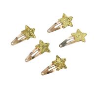Fermaglio per capelli a forma di stella con paillettes scintillanti, per bambine e bambine, 5 pezzi, colore: oro e argento