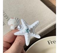 Fermaglio per capelli a forma di stella marina bianca, Barretta per capelli a tema oceano con perla e cristallo, graziosi accessori per capelli da spiaggia per l'estate, feste, vacanze, uso quotidiano