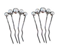 Fermaglio per capelli a forma di U con perle d'imitazione francesi vintage per le donne forcina antiscivolo presa sicura pettine laterale per capelli da sposa multiuso a forma di U in metallo