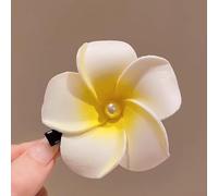 Fermaglio per capelli a forma di uovo da donna, in resina, con colori vivaci, accessorio compatto per capelli per uso quotidiano, riunioni e giochi di ruolo, S, M, L (perla grande)