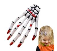 Fermaglio per capelli a mano con teschio, Fermagli per capelli scheletro di Halloween - Decorazione per di Halloween con mano scheletrica,Artiglio del diavolo alla moda punk rock del bulbo oculare, un