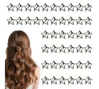 Fermaglio per capelli a stella, 50 pezzi, clip in metallo antiscivolo alla , per capelli da 3 cm, per donne e ragazze, uso festivo, concerto, ballo di fine anno e incontri