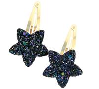 Fermaglio per capelli a stella a cinque punte per tutte le età antiscivolo clip laterale forcina scintillante fermaglio per capelli per bambini donne clip laterale 2 pezzi