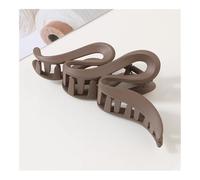 Fermaglio per capelli alla moda, 13 cm, oversize, ondulati, satinati, opachi, trasparenti, brillanti, accessori per capelli per donne e ragazze (caffè scuro satinato)