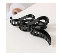 Fermaglio per capelli alla moda, 13 cm, oversize, ondulati, satinati, opachi, trasparenti, brillanti, accessori per capelli per donne e ragazze, 4 pezzi (nero lucido)