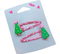 Fermaglio per capelli alla moda con Babbo Natale e albero di Natale, per acconciature e acconciature antiscivolo, elegante clip per donne e bambini