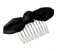 Fermaglio per capelli alla moda da donna, con nodo grande, morbido fermaglio per capelli contro i capelli che svolano, materiale traspirante in poliestere e cotone per un comfort quotidiano (nero)