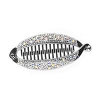 Fermaglio per capelli alla moda in argento, per donne e ragazze, a forma di banana, a forma di pesce, con strass, accessorio per capelli di bellezza