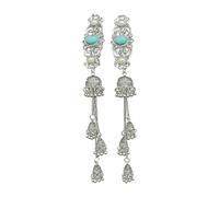 Fermaglio per capelli alla moda in lega mongola con nappe e strass accento per le donne che amano gli stili etnici e retrò