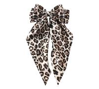 Fermaglio per capelli Bowknot, fiocchi per capelli con stampa leopardata | Mollette per capelli con in raso grande per le va