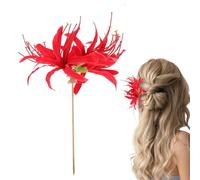 Fermaglio per capelli cinese rosso - forcine cinesi per capelli, giglio di ragno rosso, bastoncini di styling dei capelli asiatici, forcina | Vintage tradizionale cinese, accessori eleganti