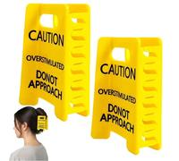 Fermaglio per capelli con cartello di attenzione sovrastimolato, fermaglio per capelli di avvertimento non avvicinarsi, divertenti fermagli per artigli gialli con presa forte le donne (2Pcs)