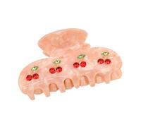 Fermaglio per capelli con ciliegia - fermaglio per capelli in acetato per donne, accessorio alla moda, clip per capelli in acrilico con presa sicura, ideale per acconciature retrò, abbigliamento