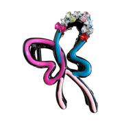 Fermaglio per capelli con fiocchi di strass scintillanti con presa sicura, per donne e ragazze, pratico fermaglio in resina per coda di cavallo