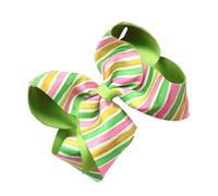 Fermaglio per capelli con fiocco a tema pasquale, con stampa di coniglietti, per bambini e adulti, per feste e incontri