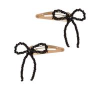 Fermaglio per capelli con fiocco con perline, elegante fermaglio per capelli a becco d'anatra clip laterale per le donne frangia laterale clip per lo styling dei capelli, 2 pezzi