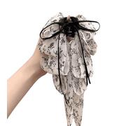 Fermaglio per capelli con fiocco con stampa floreale, da donna, in morbido tessuto antiscivolo, accessorio elegante per lo sport e l'uso quotidiano