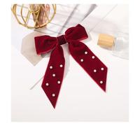 Fermaglio per capelli con fiocco Fiocco in velluto Mollette da donna Temperamento Coda di cavallo Fermaglio for capelli Forcina for ragazze Accessori for capelli con nastro rosso nero(4389c)
