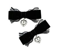 Fermaglio per capelli con fiocco in pizzo per ragazza femminile con ciondolo incrociato fiocchi per capelli anni 2000 punk clip anime fermagli per capelli tutte le decorazioni per capelli abbinate