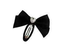Fermaglio per capelli con fiocco in raso, da donna, con strass, con bordi lisci, arrotondato, per parti laterali e frangia, accessorio per capelli per spostamenti quotidiani e appuntamenti notturni (C