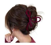 Fermaglio per capelli con fiocco in velluto rosso, per autunno e inverno, da donna, elegante, francese, accessori per capelli coreani, copricapo femminile (giallo)