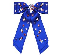 Fermaglio per capelli con fiocco per capelli da donna, bandiera americana patriottica con stella, fermagli per capelli rossi, bianchi e blu, accessori per capelli per il 4 luglio, accessori per