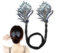 Fermaglio per capelli con fiore con strass, per acconciature chignon, bigodino per capelli pigri, clip per capelli con strass a coda di balena, facile creatore di chignon per chignon, forcine per