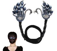 Fermaglio per capelli con fiore con strass, per acconciature chignon, bigodino per capelli pigri, clip per capelli con strass a coda di balena, facile creatore di chignon per chignon, forcine per