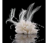 Fermaglio per capelli con fiore e piuma, da sposa, idea regalo, fascinator, spilla per matrimonio, bel design