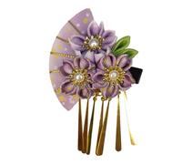 Fermaglio per capelli con fiore finto nappa, forcina per donne con perle finte, decorazione antiscivolo, decorativo, abito tradizionale giapponese, kimono, vestaglia per bambini e ragazze, cosplay,