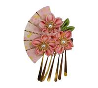 Fermaglio per capelli con fiore finto nappa, forcina per donne con perle finte, decorazione antiscivolo, decorativo, abito tradizionale giapponese, kimono, vestaglia per bambini e ragazze, cosplay,