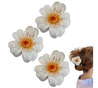 Fermaglio per capelli con fiori - 3 per lo styling con forte tenuta | clip per artigli per capelli spessi - per viaggi estivi e vacanze in spiaggia