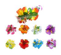 Fermaglio per capelli con fiori, 8 pezzi, taglia media, fermaglio per capelli con fiori tropicali artificiali in tessuto, accessori per capelli per feste in spiaggia Luau, unisex