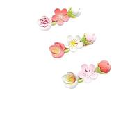 Fermaglio per capelli con fiori di pesco rosa, 6 pezzi, per ragazze con fiori di ciliegio, clip laterale, per acconciature estive (rosa)