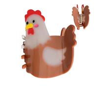 Fermaglio per capelli con motivo di pollo, graziosa forma di gallina, grande fermaglio per capelli per ragazze e donne, divertente idea regalo per galline (8 x 6 cm)