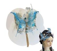 Fermaglio per capelli con nappa, grandi clip a forma di ala di fata, clip con ali mobili 3D, artigli con perline per acconciature, clip con nappe per donne