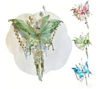 Fermaglio per capelli con nappe con lacrime di farfalla, fermagli per capelli con ali mobili 3D con design a forma di ala di fata, eleganti accessori per capelli da donna, artiglio per capelli a