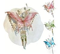 Fermaglio per capelli con nappe con lacrime di farfalla, fermagli per capelli con ali mobili 3D con design a forma di ala di fata, eleganti accessori per capelli da donna, artiglio per capelli a