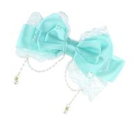 Fermaglio per capelli con nappe per bambine con dettaglio a fiocco, portatile, per uso quotidiano ed eventi, uso quotidiano, casual, in cotone pettinato