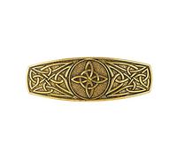 Fermaglio per capelli con nodo strega, per donne e ragazze, in metallo, realizzato a mano, stile vintage, con nodo celtico per capelli, gioielli per stregoneria amuleto (oro)