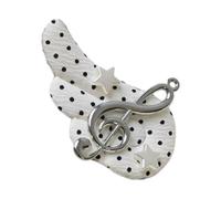 Fermaglio per capelli con note musicali, colore: bianco | Strati punteggiati, stella, look quotidiani, dichiarazione pronta per le foto
