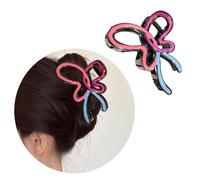 Fermaglio per capelli con papillon in stile coreano, elegante design a contrasto di colore, ideale per uscite casual da donna ed eventi formali