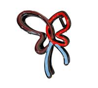 Fermaglio per capelli con papillon in stile coreano, elegante design a contrasto di colore, ideale per uscite casual da donna ed eventi formali