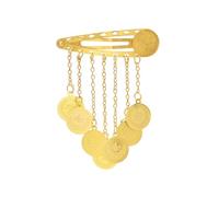 Fermaglio per capelli con pendente a moneta placcato in oro Copricapo da sposa per capelli Barrette Gioielli Accessori per capelli etnici per donne Acconciature in metallo