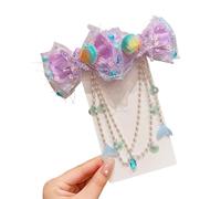 Fermaglio per capelli con perle antiscivolo per la fronte, gioielli con perline e nappe, catena per capelli, in tessuto leggero, decorazione a conchiglia
